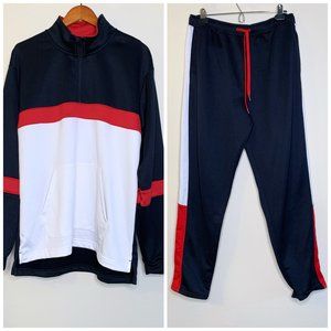 Ideology (Bundle) Black/ White/ Red Track Jacket with Matching Pants size Large